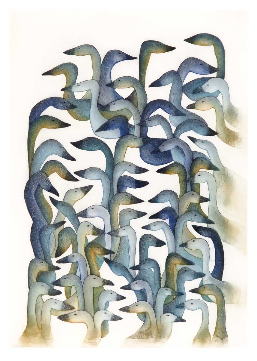 Snow Geese Return, 2008, etching & aquatint (99 x 71.4 cm)